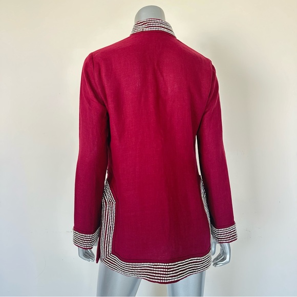 NEW!!! Tory Burch women linen top with crystals size 2 - Picture 4 of 11